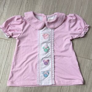 Cecil and Lou Pink Minnie Mouse Gingham Shirt Embroidered